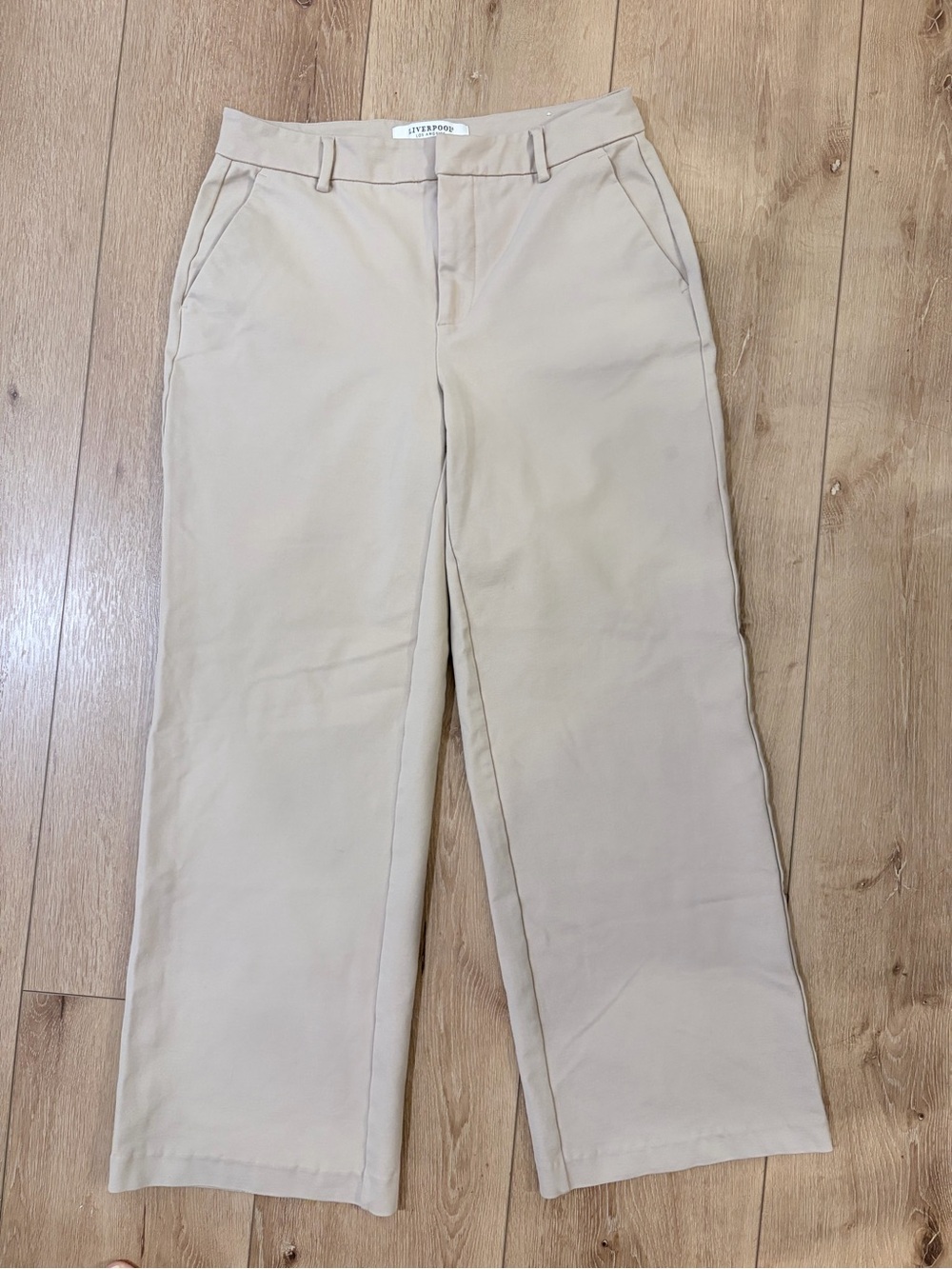 Liverpool Beige Wide-Leg Chinos